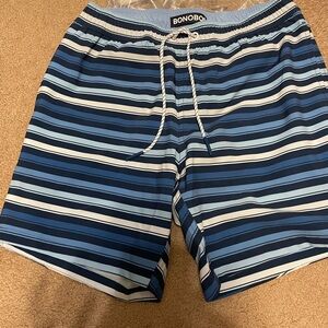Bonobos Men's Blue Striped Swim Shorts